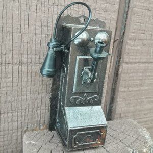 Mini Dollhouse Accessory Cast Iron Pencil Sharpener RARE Vintage Phone Telephone